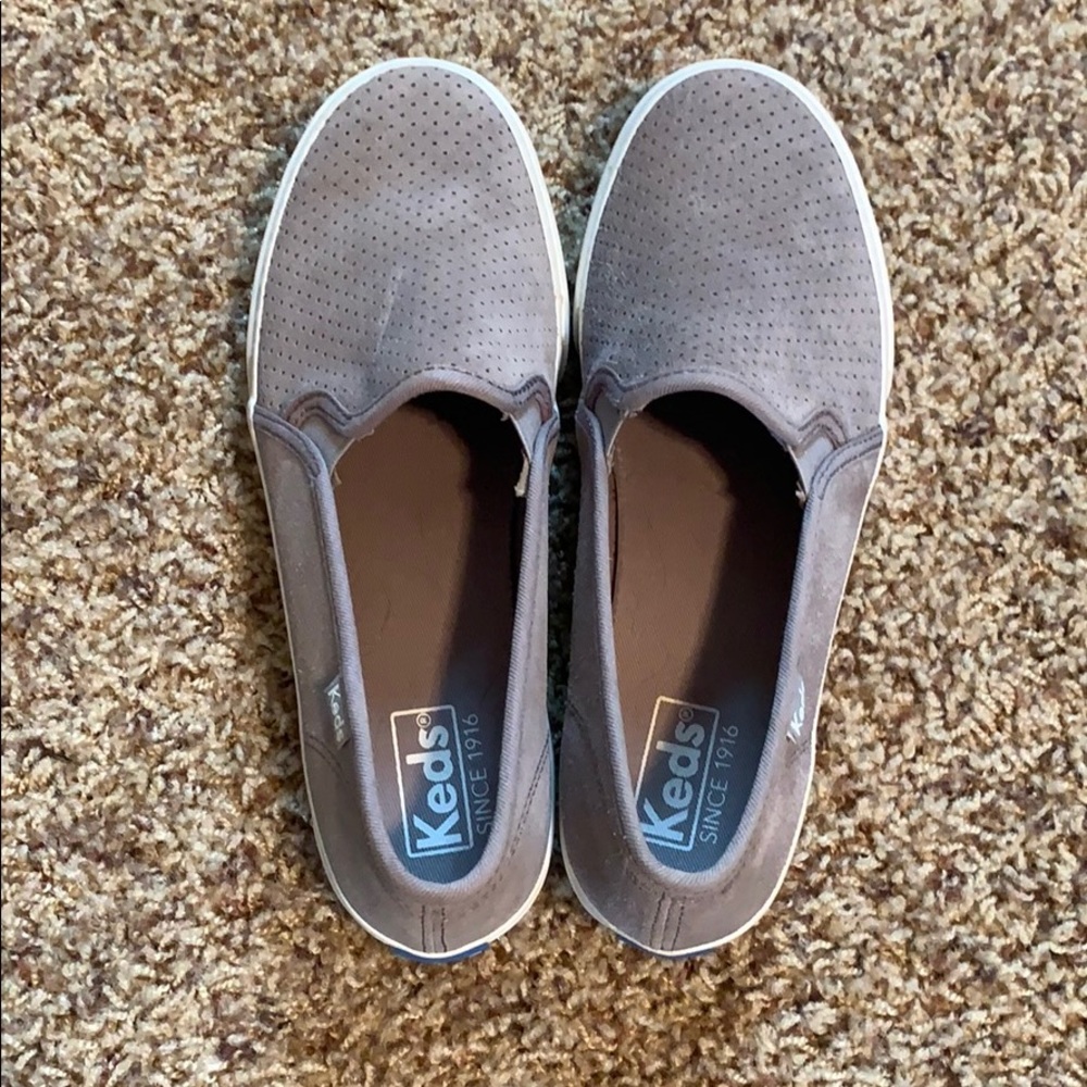 Gray Keds slip on shoes